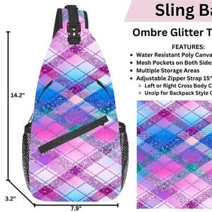 Ombre Glitter Tartan Sling Bag